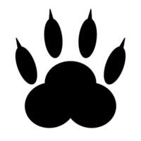 Katze Pfote Silhouette Symbol. vektor