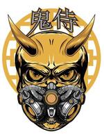 Japanisch Gold Maske Masker vektor