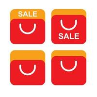 Satz von Express-Taschensymbolen. Vektor mit verschiedenen Taschen für Online-Shopping-Shop im flachen Design