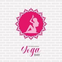 internationell yoga dag, . illustration, yoga dag affisch, social media posta. affisch, posta, Lycklig, vektor