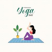 International Yoga Tag, . Illustration, Yoga Tag Poster, Sozial Medien Post. Poster, Post, Glücklich, vektor