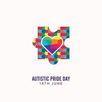 autistisk stolthet dag, posta, . autistisk stolthet dag affisch, bakgrund, mall. juni 18. illustration. vektor