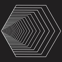 das abstrakt Hexagon Überlappung auf ein schwarz Hintergrund. vektor