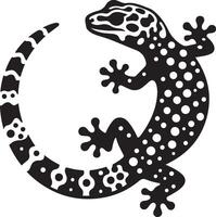 süß Leopard Gecko Silhouette Illustration. vektor