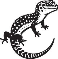 Leopard Gecko Karikatur Silhouette Illustration. vektor