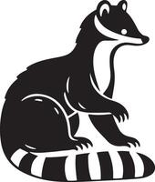 süß Coati Silhouette Symbol Illustration. vektor