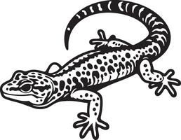 Leopard Gecko Silhouette Illustration. vektor