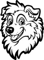 ein Karikatur Hund Kopf mit ein Lächeln auf es ist Gesicht vektor