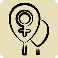 ikon ballonger. relaterad till kvinna dag symbol. hand dragen stil. enkel design illustration vektor