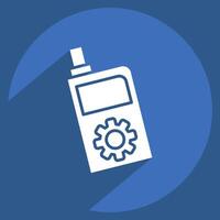 ikon walkie talkie. relaterad till säkerhet symbol. lång skugga stil. enkel design illustration vektor
