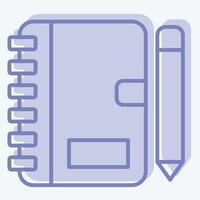 ikon anteckningsbok. relaterad till finansiera och beskatta symbol. två tona stil. enkel design illustration vektor