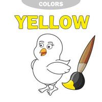 Gelb. lerne die Farbe. Darstellung der Primärfarben. Vektor-Küken vektor