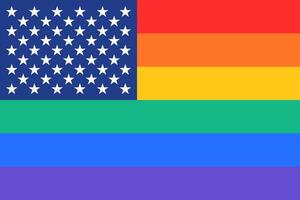 Poster von Regenbogen vereinigt Zustände von Amerika Flagge vektor