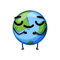 Ökologie Erde Planet Charakter Karikatur Illustration vektor