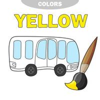 skolbuss målarbok, tillbaka till skolan koncept, barn skolvektor vektor