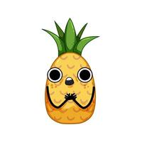 Aufkleber Ananas Charakter Karikatur Illustration vektor