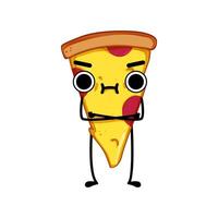 glücklich Pizza Scheibe Charakter Karikatur Illustration vektor