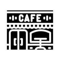 Bürgersteig Cafe Straße Cafe Glyphe Symbol Illustration vektor