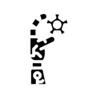 halt Roboter Hand Geste Glyphe Symbol Illustration vektor