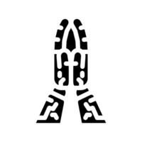 beten Roboter Hand Geste Glyphe Symbol Illustration vektor