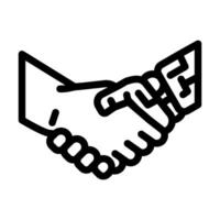 Handschlag Roboter Hand Geste Linie Symbol Illustration vektor