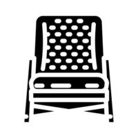 uteplats stol utomhus- möbel glyf ikon illustration vektor