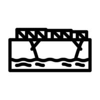 Bailey Brücke Linie Symbol Illustration vektor