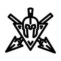 Abzeichen uralt Soldat Linie Symbol Illustration vektor