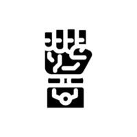 Faust Roboter Hand Geste Glyphe Symbol Illustration vektor