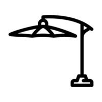 Regenschirm Stand draussen Möbel Linie Symbol Illustration vektor