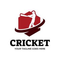 cricket logotyp eller fotboll klubb tecken bricka. vektor