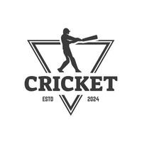 cricket logotyp eller fotboll klubb tecken bricka. vektor