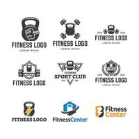 einstellen von Fitness Logo Design. vektor