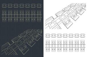 Spår kedja ritningar av spåras fordon vektor