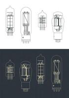 Vakuum rör uppsättning ritningar vektor