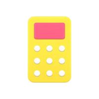 gul modern räkning enhet beräknande tal, budget eller matematik 3d ikon illustration vektor