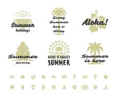 sommar högtider typografi inspirera citat design för posters eller plagg uppsättning vektor