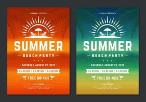 sommar fest design affisch eller flygblad natt klubb händelse modern typografi vektor