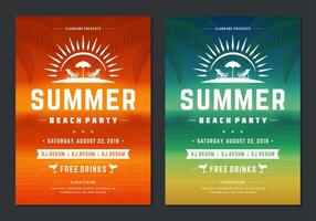 Sommer- Party Design Poster oder Flyer Nacht Verein Veranstaltung modern Typografie vektor