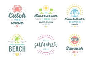 Sommer- Ferien Typografie inspirierend Zitate oder Sprüche Design vektor