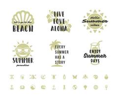 Sommer- Ferien Typografie inspirierend Zitate oder Sprüche Design vektor