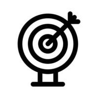 Dartscheibe mit Pfeil Konzept Symbol von Bogenschießen Spiel, Pixel perfekt vektor