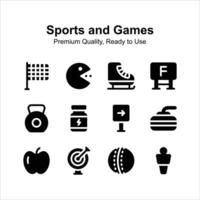 kreativ gefertigt Sport und Spiele Symbole, Prämie Qualität und bereit zu verwenden vektor