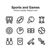 greifen diese kreativ Symbole einstellen von Sport und Spiele vektor
