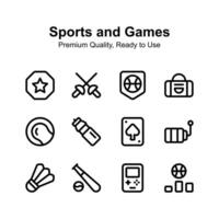 erhalten Sie halt auf diese tolle Sport und Spiele Symbole einstellen vektor