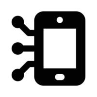 Handy, Mobiltelefon mit Netzwerk Knoten, Konzept Symbol von ai Handy, Mobiltelefon vektor