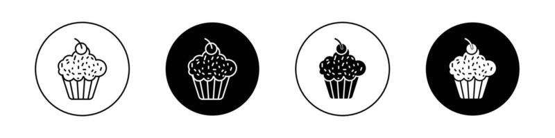 Cupcake Symbol einstellen vektor