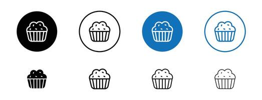 Cupcake Symbol einstellen vektor