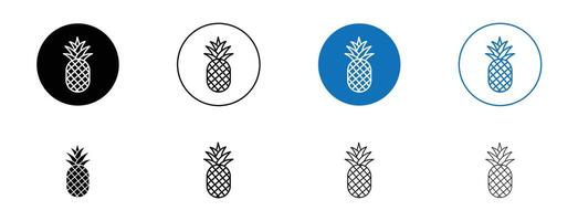 Ananas Symbol einstellen vektor