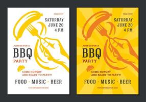 Grill Party Flyer oder Poster Design Vorlage. vektor